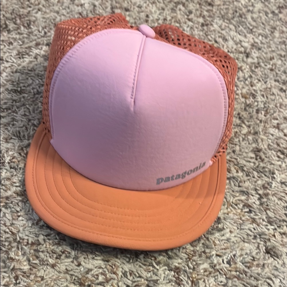 Patagonia Pink and Tan Snapback Hat